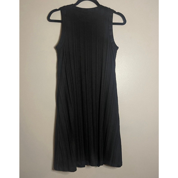 Gap Small Dress Black Lined Ribbed Sleeveless Panel Texture Above Knee Office - Picture 8 of 8